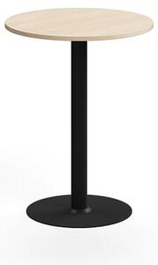 AJ Produkty Barový stůl ALVA, Ø700x900 mm, vysokotlaký laminát, černá/bříza