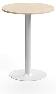 AJ Produkty Barový stůl ALVA, Ø700x900 mm, vysokotlaký laminát, bílá/bříza