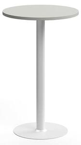 AJ Produkty Barový stůl VERTICUS, Ø700x1100 mm, světle šedá/bílá