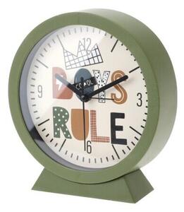 Dětské stolní hodiny, Boys Rule, zelená, pr. 15 cm