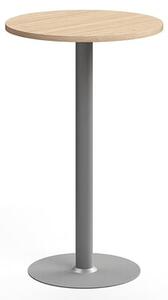AJ Produkty Barový stůl VERTICUS, Ø700x1100 mm, dub/stříbrná