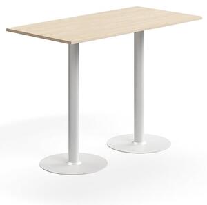 AJ Produkty Barový stůl ALVA, 1400x700x1000 mm, vysokotlaký laminát, bílá/bříza
