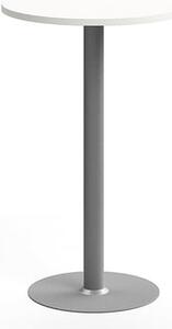 AJ Produkty Barový stůl VERTICUS, Ø700x1100 mm, bílá/stříbrná