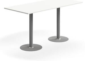 AJ Produkty Barový stůl ALVA, 1800x800x900 mm, vysokotlaký laminát, stříbrná/bílá