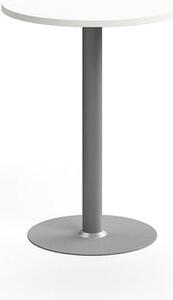 AJ Produkty Barový stůl VERTICUS, Ø700x900 mm, bílá/stříbrná