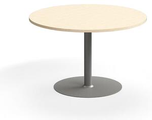 AJ Produkty Stůl VERTICUS, Ø1200x720 mm, bříza/stříbrná