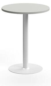 AJ Produkty Barový stůl VERTICUS, Ø700x900 mm, světle šedá/bílá
