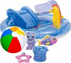 Nafukovací bazén Playtive modrý kulatý 160 l