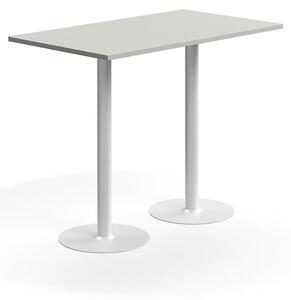 AJ Produkty Barový stůl VERTICUS, 1400x800x1100 mm, světle šedá/bílá