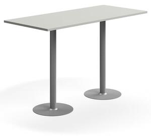 AJ Produkty Barový stůl VERTICUS, 1800x800x1100 mm, světle šedá/stříbrná