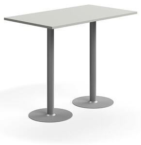 AJ Produkty Barový stůl VERTICUS, 1400x800x1100 mm, světle šedá/stříbrná