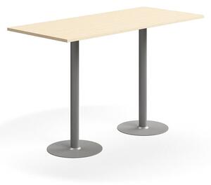 AJ Produkty Barový stůl VERTICUS, 1800x800x1100 mm, bříza/stříbrná