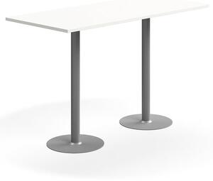 AJ Produkty Barový stůl VERTICUS, 1800x800x1100 mm, bílá/stříbrná
