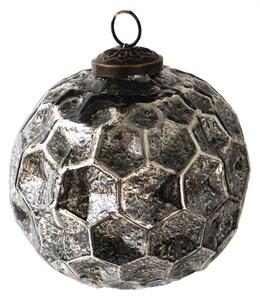 Černá antik skleněná koule Hexagon Black S – 10x10 cm