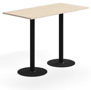 AJ Produkty Barový stůl ALVA, 1400x700x1000 mm, upevnitelný, vysokotlaký laminát, černá/bříza
