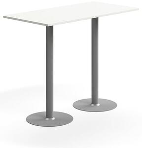 AJ Produkty Barový stůl ALVA, 1400x700x1100 mm, vysokotlaký laminát, stříbrná/bílá