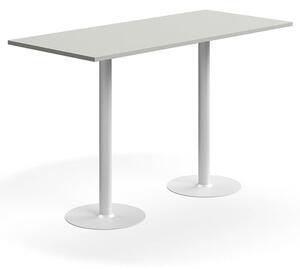 AJ Produkty Barový stůl VERTICUS, 1800x800x1100 mm, světle šedá/bílá