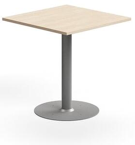 AJ Produkty Stůl ALVA, 700x700x720 mm, upevnitelný, vysokotlaký laminát, stříbrná/bříza