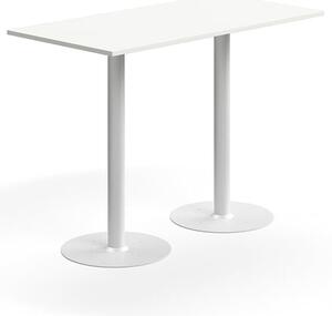 AJ Produkty Barový stůl ALVA, 1400x700x1000 mm, upevnitelný, vysokotlaký laminát, bílá