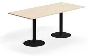 AJ Produkty Stůl ALVA, 1800x800x720 mm, upevnitelný, vysokotlaký laminát, černá/bříza