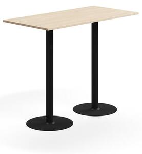 AJ Produkty Barový stůl ALVA, 1400x700x1000 mm, upevnitelný, vysokotlaký laminát, černá/bříza