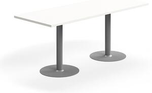 AJ Produkty Stůl VERTICUS, 1800x700x720 mm, bílá/stříbrná