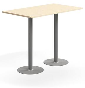 AJ Produkty Barový stůl VERTICUS, 1400x800x1100 mm, bříza/stříbrná