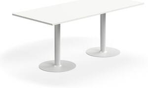 AJ Produkty Stůl ALVA, 1800x800x720 mm, upevnitelný, vysokotlaký laminát, bílá