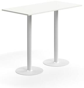 AJ Produkty Barový stůl ALVA, 1400x700x1000 mm, upevnitelný, vysokotlaký laminát, bílá