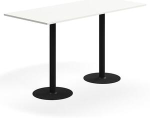 AJ Produkty Barový stůl ALVA, 1800x800x1000 mm, upevnitelný, vysokotlaký laminát, černá/bílá