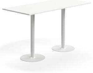 AJ Produkty Barový stůl ALVA, 1800x800x1000 mm, upevnitelný, vysokotlaký laminát, bílá