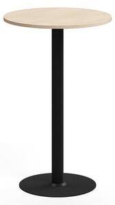 AJ Produkty Barový stůl ALVA, Ø700x1100 mm, upevnitelný, vysokotlaký laminát, černá/bříza