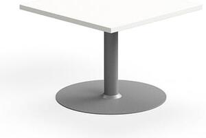 AJ Produkty Konferenční stolek VERTICUS, 700x700x500 mm, bílá/stříbrná