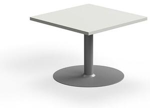AJ Produkty Konferenční stolek VERTICUS, 700x700x500 mm, světle šedá/stříbrná