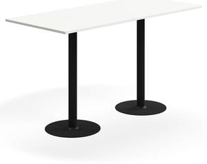 AJ Produkty Barový stůl ALVA, 1800x800x1000 mm, vysokotlaký laminát, černá/bílá