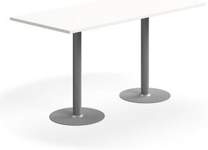 AJ Produkty Barový stůl VERTICUS, 1800x800x900 mm, bílá/stříbrná