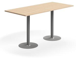 AJ Produkty Barový stůl VERTICUS, 1800x800x900 mm, dub/stříbrná
