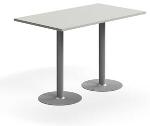 AJ Produkty Barový stůl VERTICUS, 1400x800x900 mm, světle šedá/stříbrná