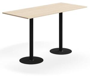 AJ Produkty Barový stůl ALVA, 1800x800x1000 mm, vysokotlaký laminát, černá/bříza
