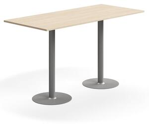 AJ Produkty Barový stůl ALVA, 1800x800x1000 mm, vysokotlaký laminát, stříbrná/bříza