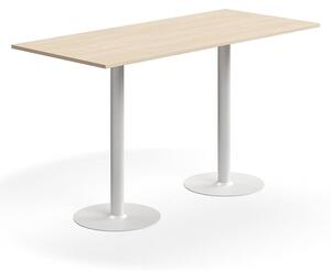 AJ Produkty Barový stůl ALVA, 1800x800x1000 mm, vysokotlaký laminát, bílá/bříza