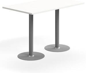 AJ Produkty Barový stůl VERTICUS, 1400x800x900 mm, bílá/stříbrná