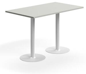 AJ Produkty Barový stůl VERTICUS, 1400x800x900 mm, světle šedá/bílá