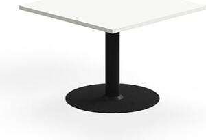AJ Produkty Konferenční stolek ALVA, 700x700x500 mm, upevnitelný, vysokotlaký laminát, černá/bílá