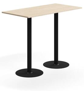 AJ Produkty Barový stůl ALVA, 1400x700x1100 mm, vysokotlaký laminát, černá/bříza