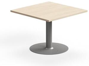 AJ Produkty Konferenční stolek ALVA, 700x700x500 mm, upevnitelný, vysokotlaký laminát, stříbrná/bříza