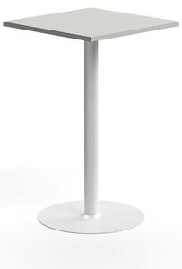 AJ Produkty Barový stůl VERTICUS, 700x700x1100 mm, světle šedá/bílá
