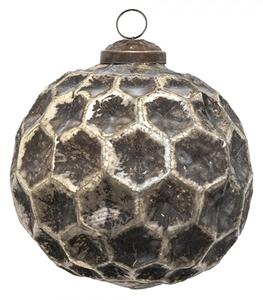 Měděná antik skleněná ozdoba Hexagon Copper M – 10x10 cm