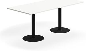 AJ Produkty Stůl ALVA, 1800x800x720 mm, vysokotlaký laminát, černá/bílá