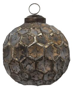 Měděná antik skleněná ozdoba Hexagon Copper S – 7x7 cm